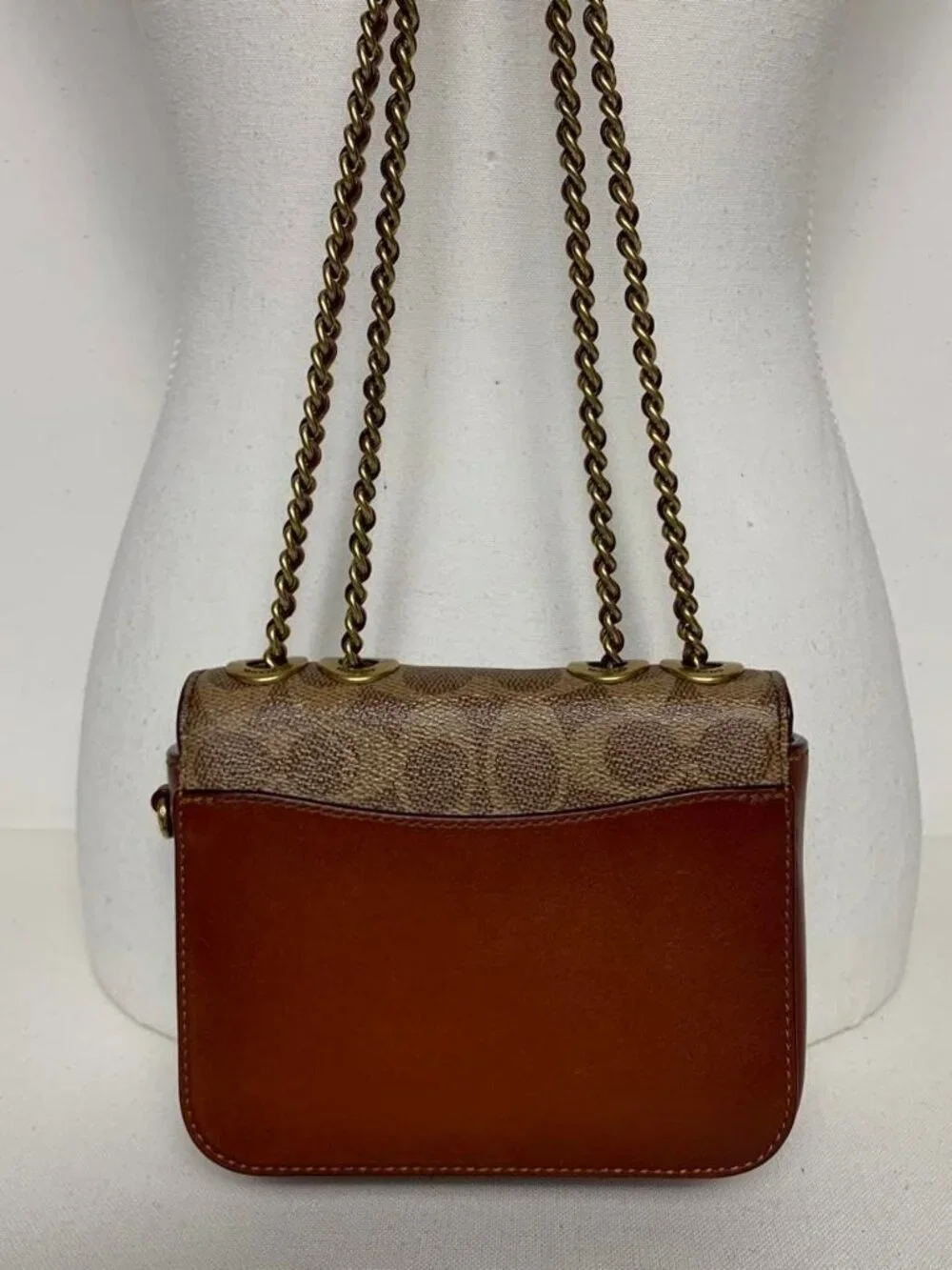 Coach brown and tan leather crossbody